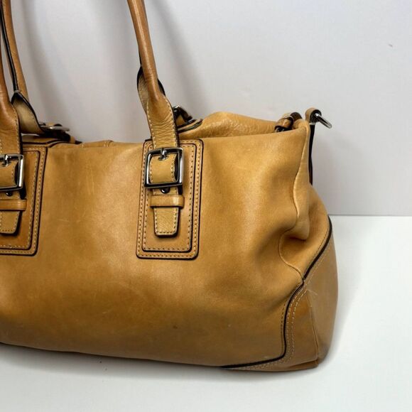 Vintage Coach Hamilton Tan Leather Shoulder Bag Purse Large Womens Designer - Picture 7 of 13